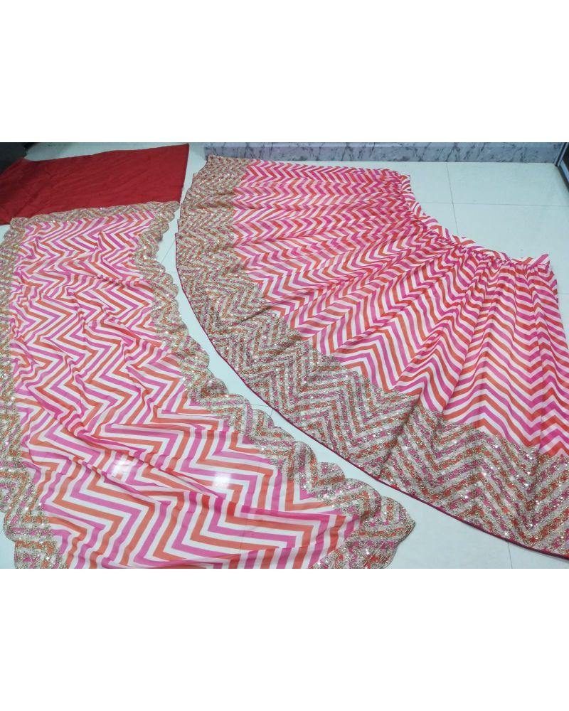 Multicolor laheriya printed design wedding lehenga choli